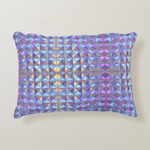 Gold, Blau und Lila Irisierendes Geometrisches 2 Dekokissen