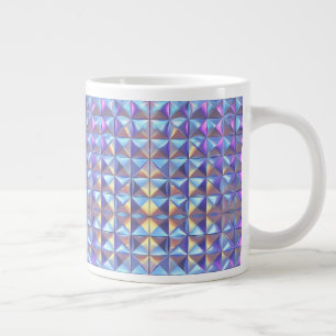 Gold, Blau und Lila Irisierendes Geometrisches 2 Jumbo-Tasse