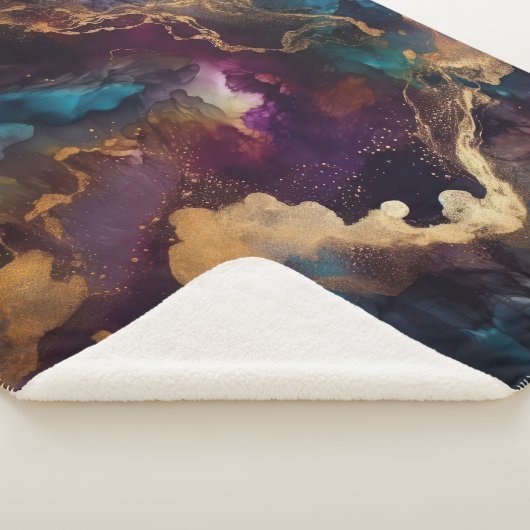 Gold, Blau und Lila Sherpa Blanket Sherpadecke (3/4)