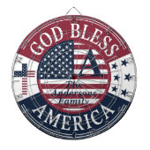 Gold Bless America Kundenname 4. Juli Dartscheibe (vorne)
