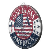 Gold Bless America Kundenname 4. Juli Dartscheibe (Vorderseite rechts)