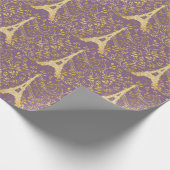 Gold Bling Eiffelturm Geschenkpapier (Ecke)