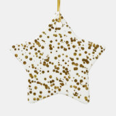 Gold Bling Glitzer Confetti Keramik Ornament (Hinten)