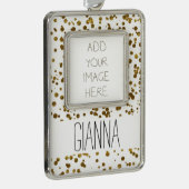 Gold Bling Glitzer Confetti Rahmen-Ornament Silber (Rechts)