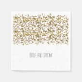 Gold Bling Glitzer Confetti Serviette (Vorderseite)