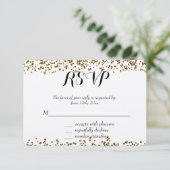 Gold Bling Glitzer Confetti UAWG RSVP Karte (Stehend Vorderseite)