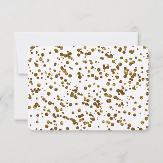 Gold Bling Glitzer Confetti UAWG RSVP Karte (Rückseite)