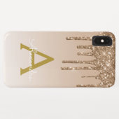 Gold Bling Luxury Sparkle Glitzer Monogram Case-Mate iPhone Hülle (Rückseite (Horizontal))