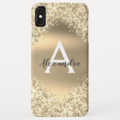 Gold Bling Luxury Sparkle Glitzer Monogram Case-Mate iPhone Hülle (Rückseite)