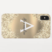 Gold Bling Luxury Sparkle Glitzer Monogram Case-Mate iPhone Hülle (Rückseite (Horizontal))