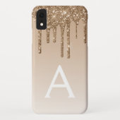 Gold Bling | Luxus Funkelnd Glitzer Monogram Case-Mate iPhone Hülle (Rückseite)