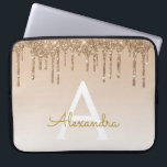 Gold Bling | Luxus Funkelnd Glitzer Monogram Laptopschutzhülle<br><div class="desc">Gold Bling Ombre Sparkle und Imitats Dripping Glitzer Girly Modern Monogram First Name and Initial Laptop Case. Bitte kontaktieren Sie den Designer,  um passende Artikel zu erhalten.</div>