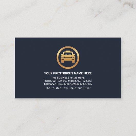 Gold Blocks Taxifahrt Visitenkarte (Rückseite)