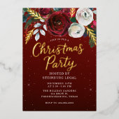 Gold Bloom Office Corporate Christmas Party Folieneinladung (Vorderseite)