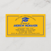 Gold & Blue Abschluss Mini Abschluss Einladungen (Vorderseite)