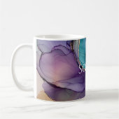 Gold Blue Aqua Lila Blume Brautparty Kaffeetasse (Links)