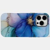 Gold Blue Aqua Lila Blume Case-Mate iPhone Hülle (Rückseite (Horizontal))