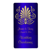 Gold Blue Art Deco Damask Party Weinkultur und Erd (Vorne)