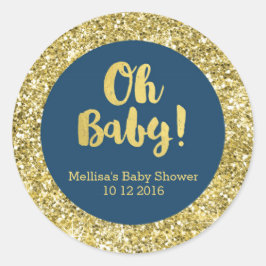 Gold Blue Baby Dusche Oh Baby Fevor Sticker