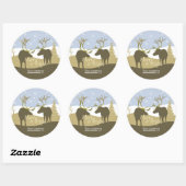 Gold Blue Beige Reindeer Antlers Holiday Stickers (Blatt)