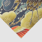 Gold Blue Bird Japanischer Kimono Blumendekoupage Seidenpapier (Detail)