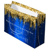 Gold Blue Black Tropfens bevorzugen große Geschenk Geschenktüte (Vorderseite Schrägansicht)