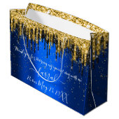 Gold Blue Black Tropfens bevorzugen große Geschenk Große Geschenktüte (Rückseite Schrägansicht)