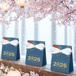 Gold Blue Chinese New Year of the Horse Geschenkschachtel