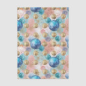 Gold & Blue Circle Muster mit Glitzer Akzenten Seidenpapier (Vorderseite)