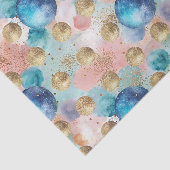 Gold & Blue Circle Muster mit Glitzer Akzenten Seidenpapier (Ausschnitt)