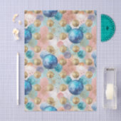 Gold & Blue Circle Muster mit Glitzer Akzenten Seidenpapier (Handwerk)