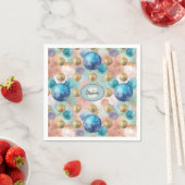 Gold & Blue Circle Muster mit Glitzer Akzenten Serviette (Beispiel)