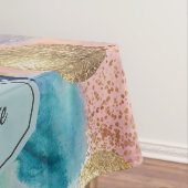Gold & Blue Circle Muster mit Glitzer Akzenten Tischdecke (Beispiel)