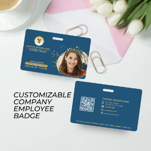 Gold & Blue Company Mitarbeiter QR Code, Foto & Lo Ausweis