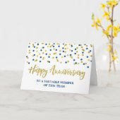 Gold Blue Confetti Anniversary Card Karte (Gelbe Blume)