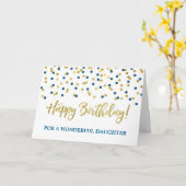 Gold Blue Confetti Daughter Birthday Card Karte (Gelbe Blume)