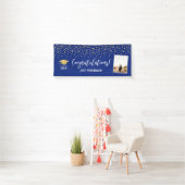 Gold & Blue Confetti Gratulation Abschluss Banner (Insitu)