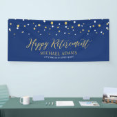 Gold & Blue Confetti | Happy Retirement Party Bann Banner (Messe)