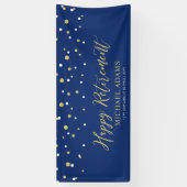 Gold & Blue Confetti | Happy Retirement Party Bann Banner (Vertikal)