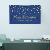Gold & Blue Confetti | Happy Retirement Party Bann Banner (Messeveranstaltung)