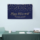 Gold & Blue Confetti | Happy Retirement Party Banner (Messeveranstaltung)