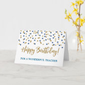 Gold Blue Confetti Teacher Geburtstagskarte Karte (Gelbe Blume)