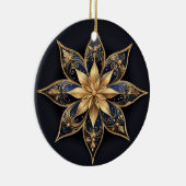 Gold Blue Decorative Blume Ornament (Rechts)
