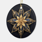 Gold Blue Decorative Blume Ornament (Links)