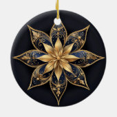 Gold Blue Decorative Blume Ornament (Hinten)