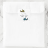 Gold Blue Dragon Save the Date Stickers (Tasche)