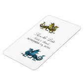 Gold Blue Dragon speichert das Datum Magnet (Linke Seite)