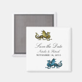 Gold Blue Dragon speichert das Datum Magnet (Vorderseite/Rückseite)