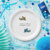 Gold Blue Dragon Wedding Paper Teller (Party)