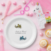 Gold Blue Dragon Wedding Paper Teller (Party)